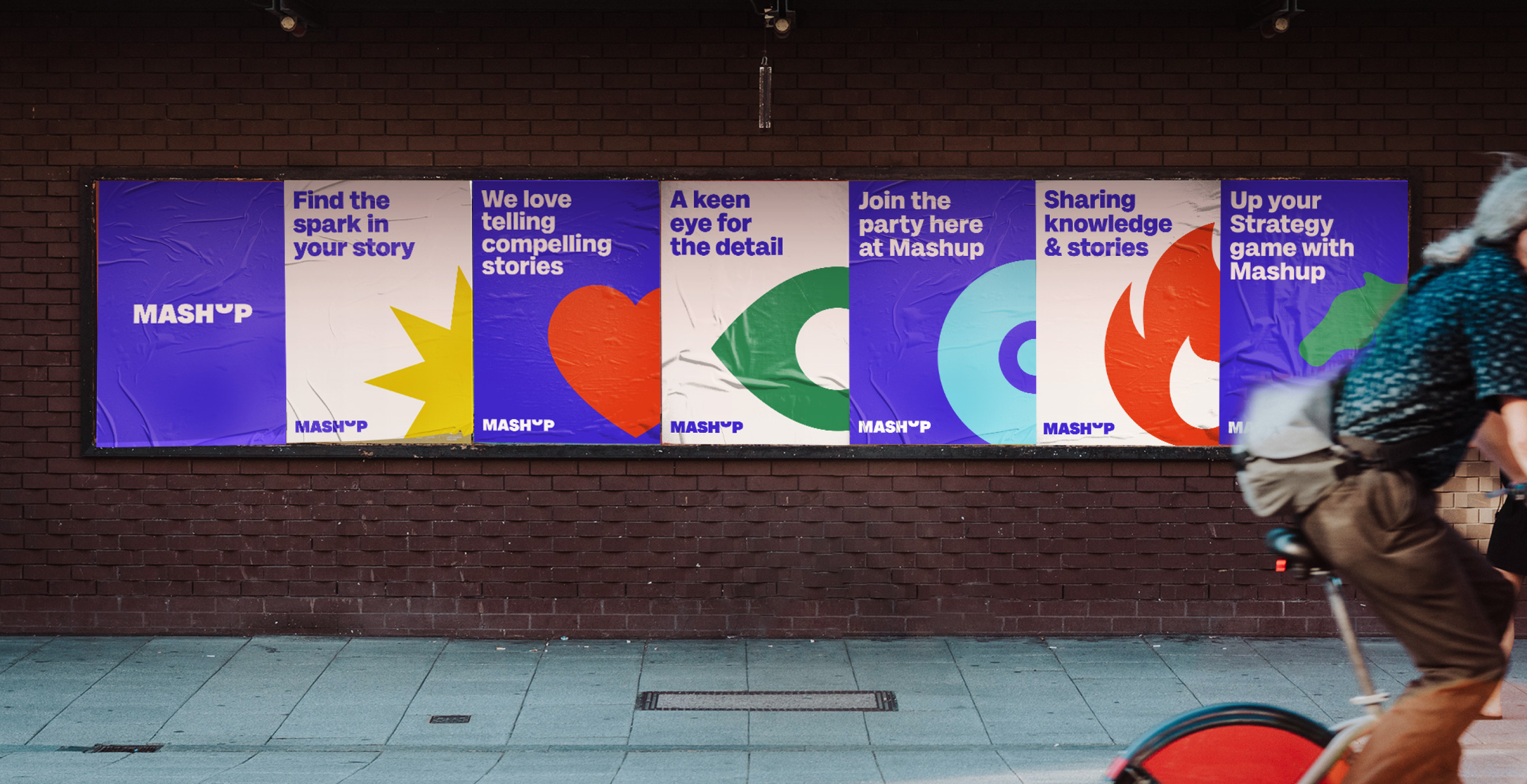 Brand identity. Mashup posters. "Find the spark in your story"