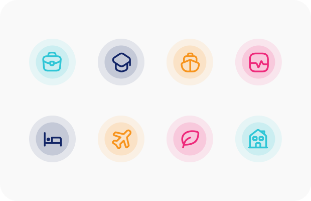 Tech startup website design. Untap iconography.